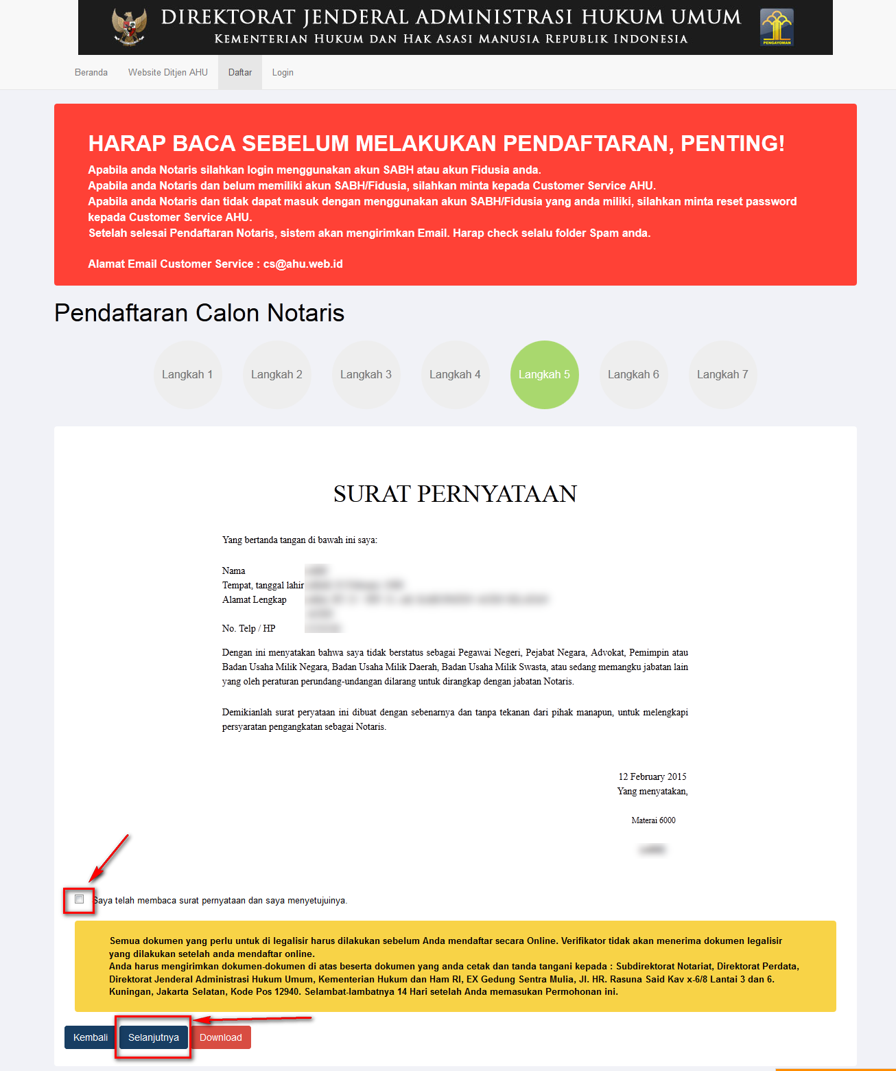 Kedudukan No Pendaftaran Dalam Surat