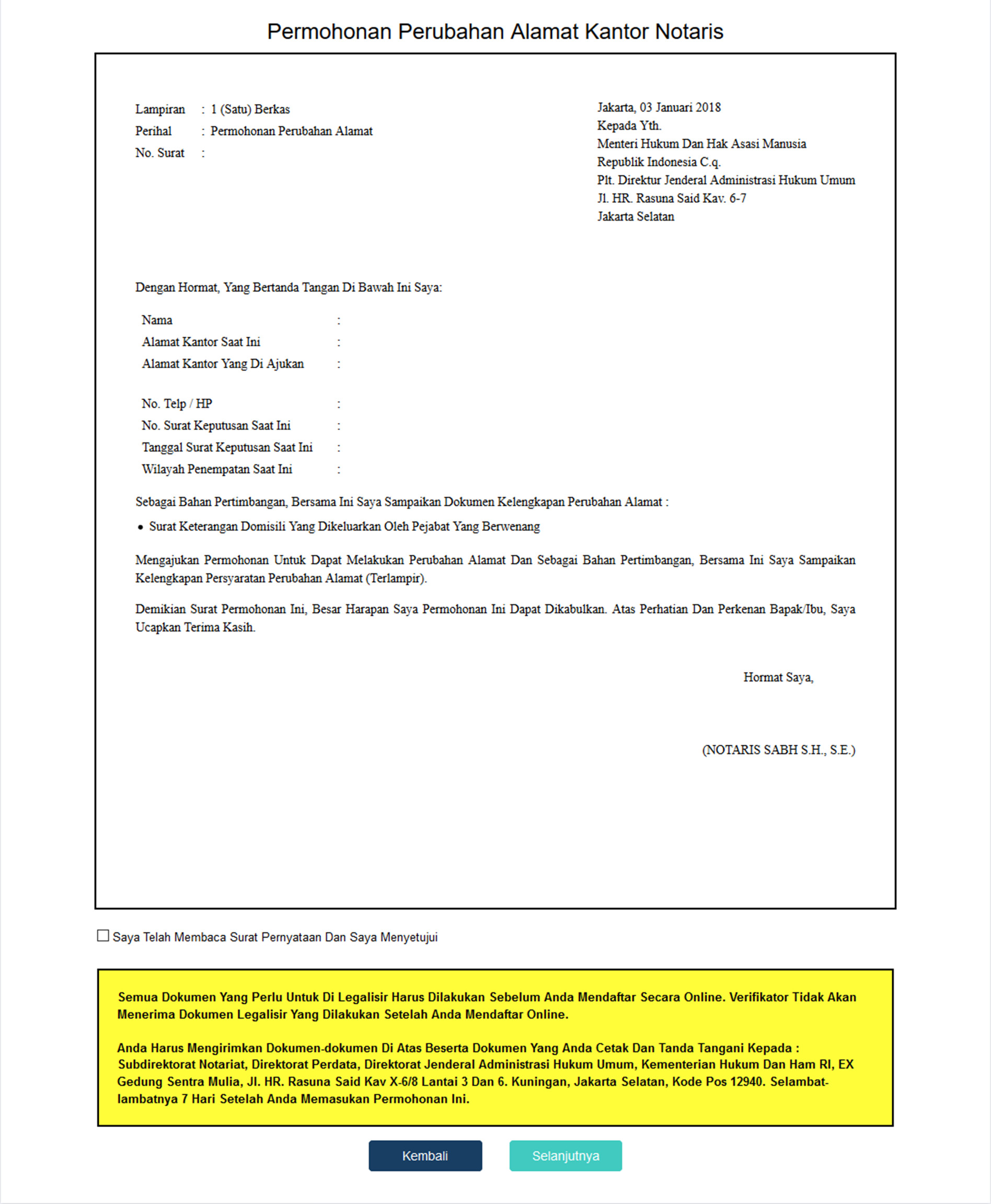 Contoh Surat Mohon Site Plan